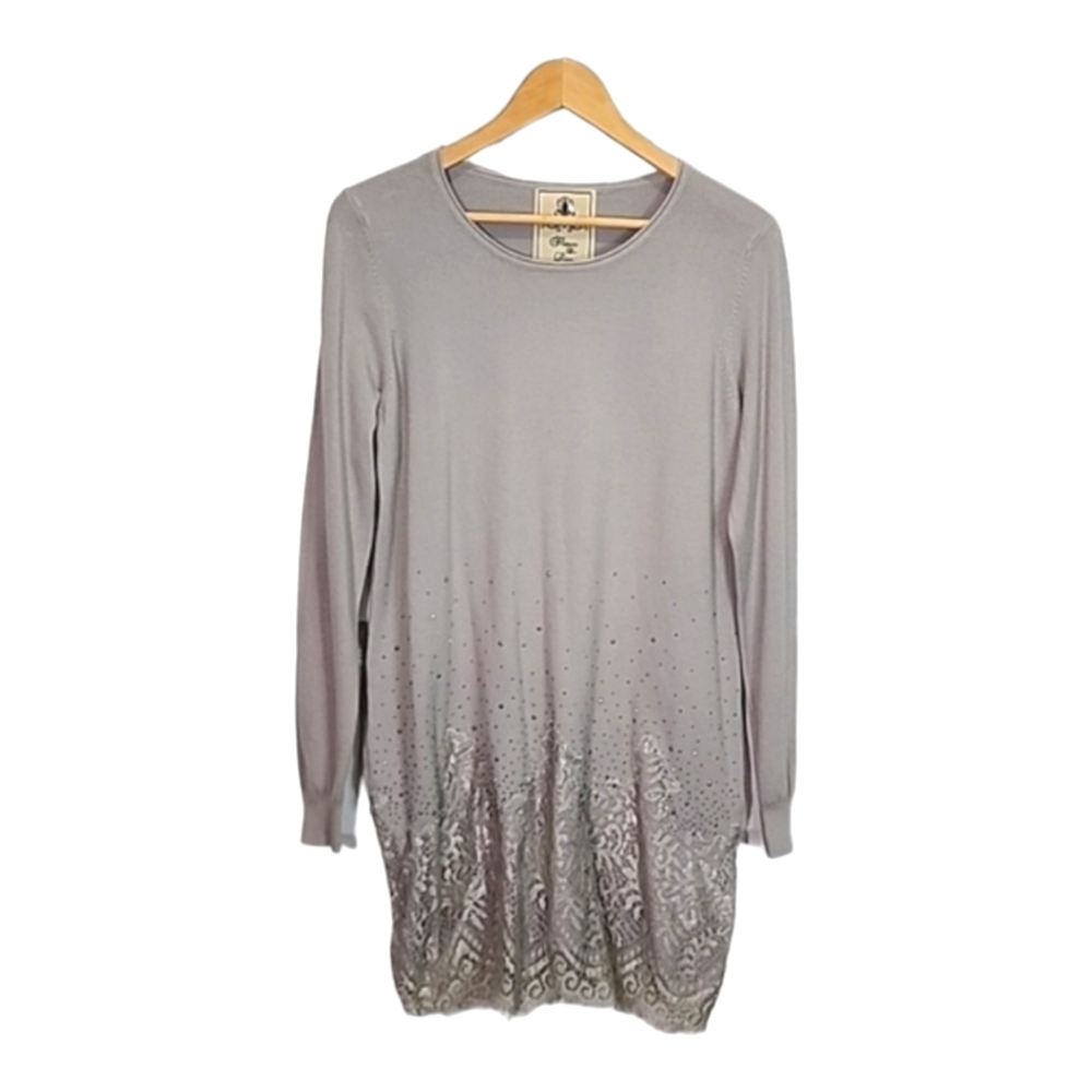 Fleur De Lis 5% cashmere tunic top size L